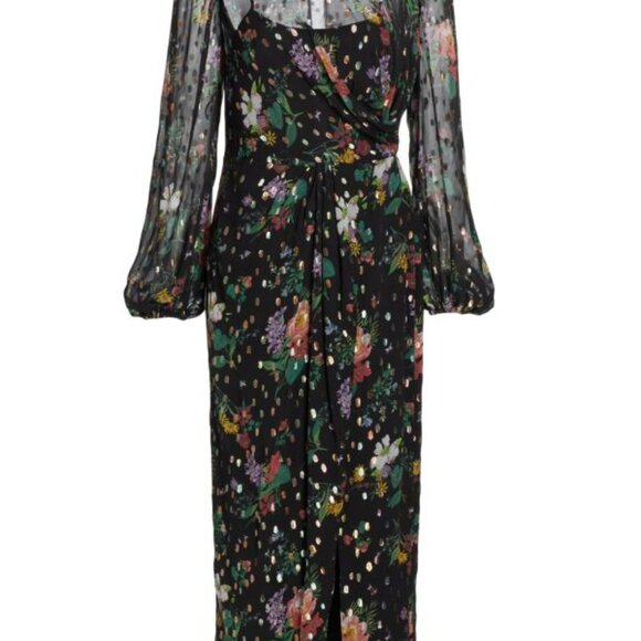 Amur Sabine Draped Midi Dress size 0 - Picture 4 of 10